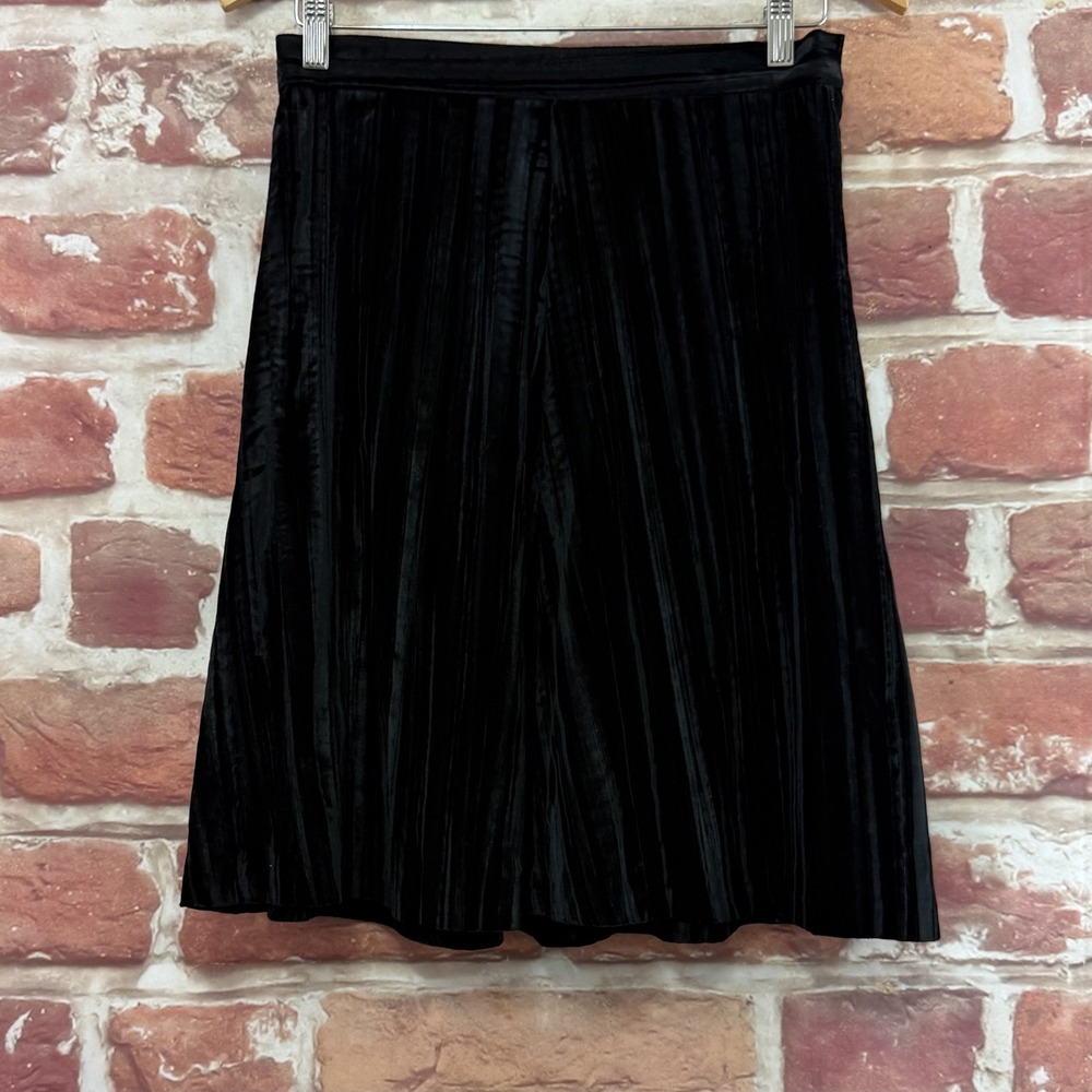 Vintage Regina Porter Skirt Women's 10 Black Velvet Striped Zip Up Evening Party